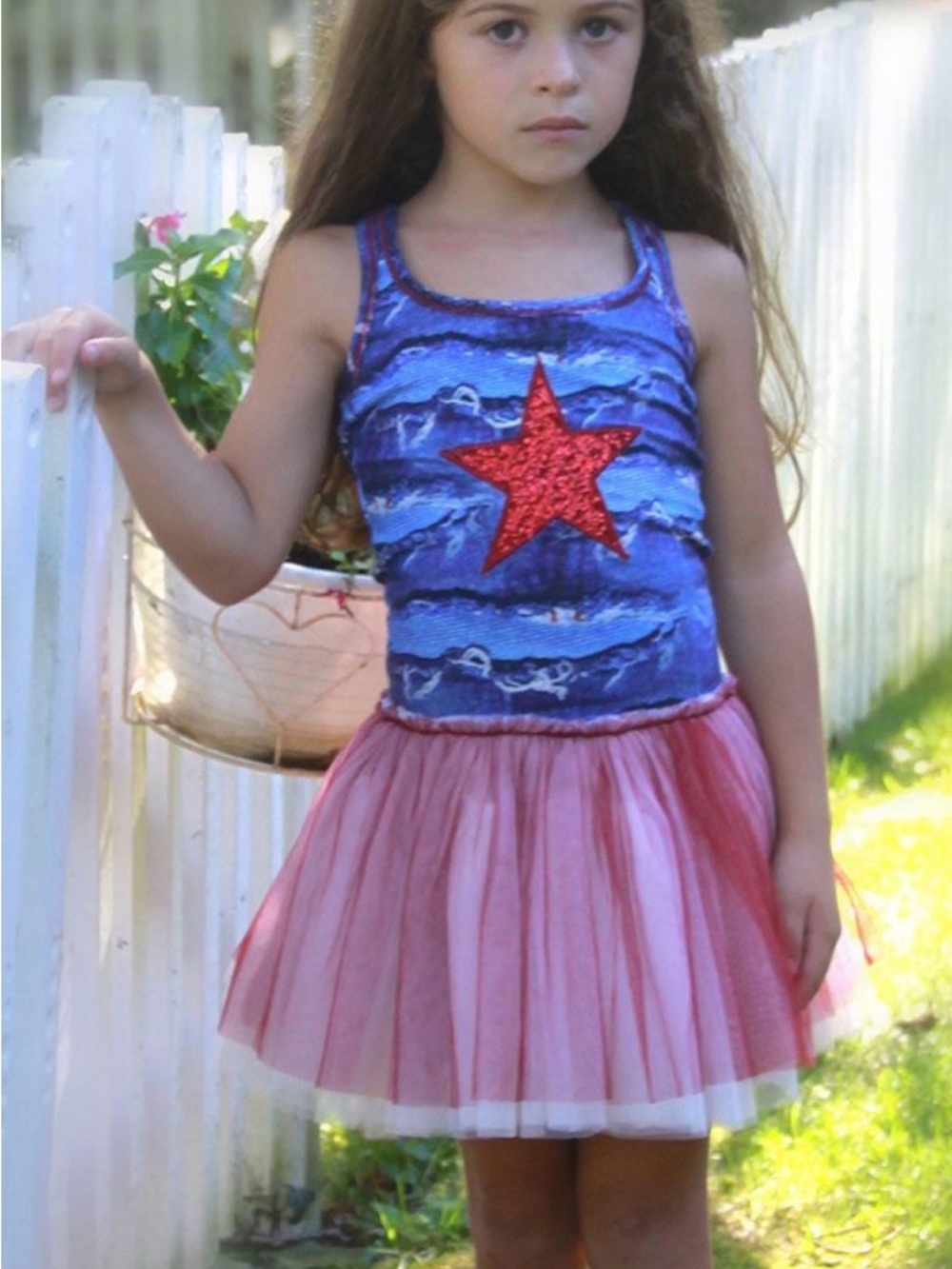 Girls' Patriotic Star Tank Dress - Ooh! La, La! Couture size 5